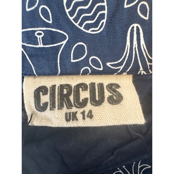 Modcloth CIRCUS Navy Vintage-Inspired Size US10 Bell Print Mini Skirt NWT AUS 14 - Picture 4 of 13